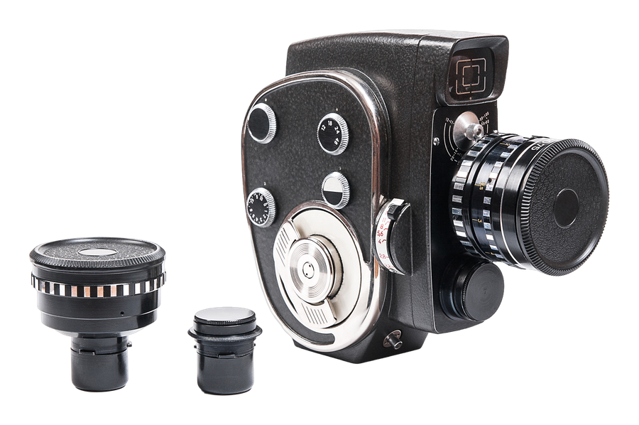 A vintage cine camera