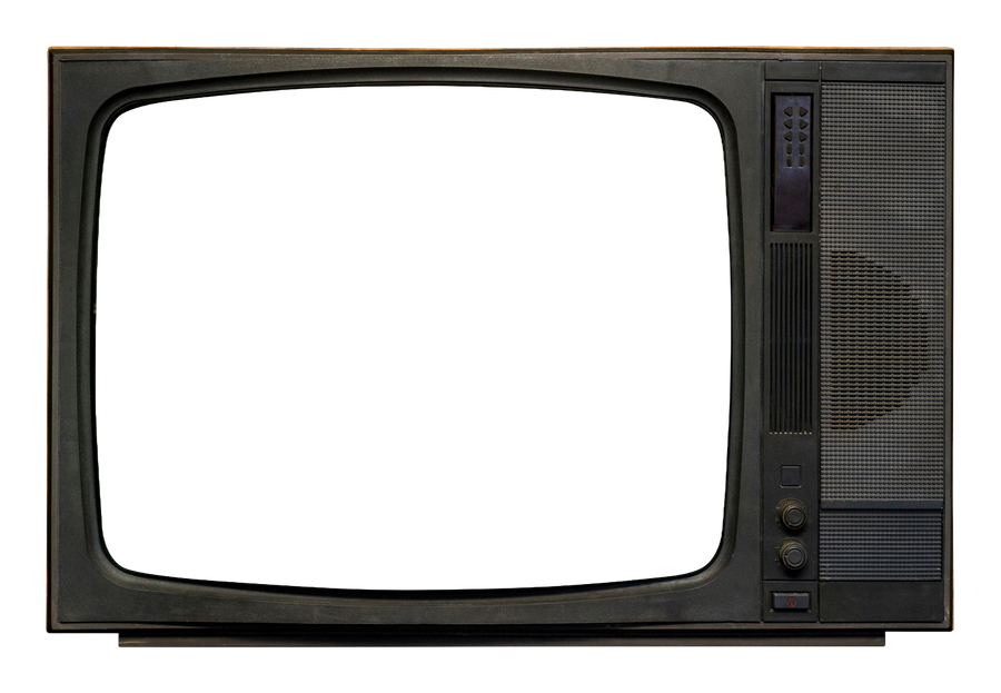 A vintage dark television set